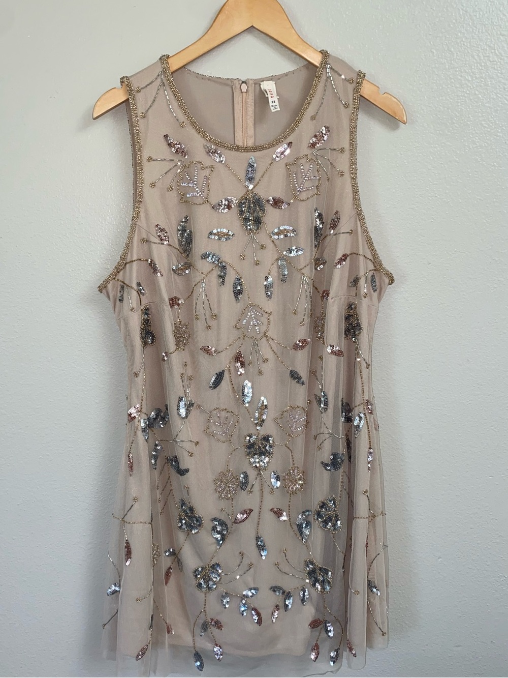 Raga Embellished Jewel Beaded Swing Mini Dress Plus Size 2X